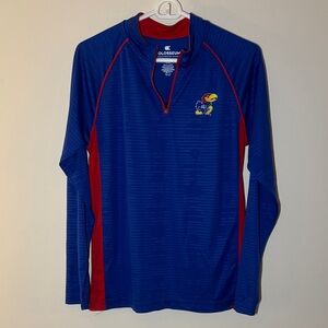 Colosseum Blue and Red Kansas Jayhawks 1/4 Zip Pullover
